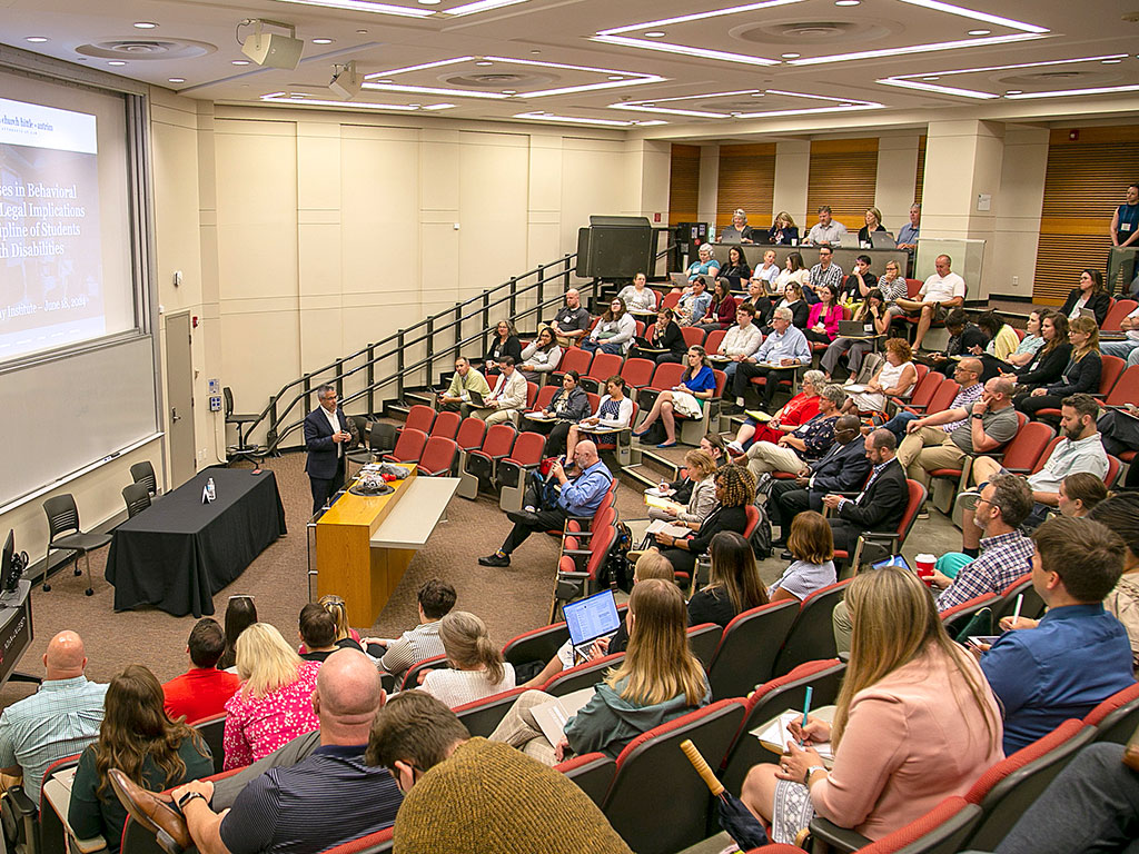 Keynote speaker Andrew Manna discusses the legal implications of discipline of students with disabilities